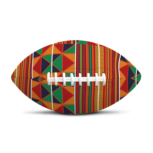 Kente Pattern Print Rugby Ball