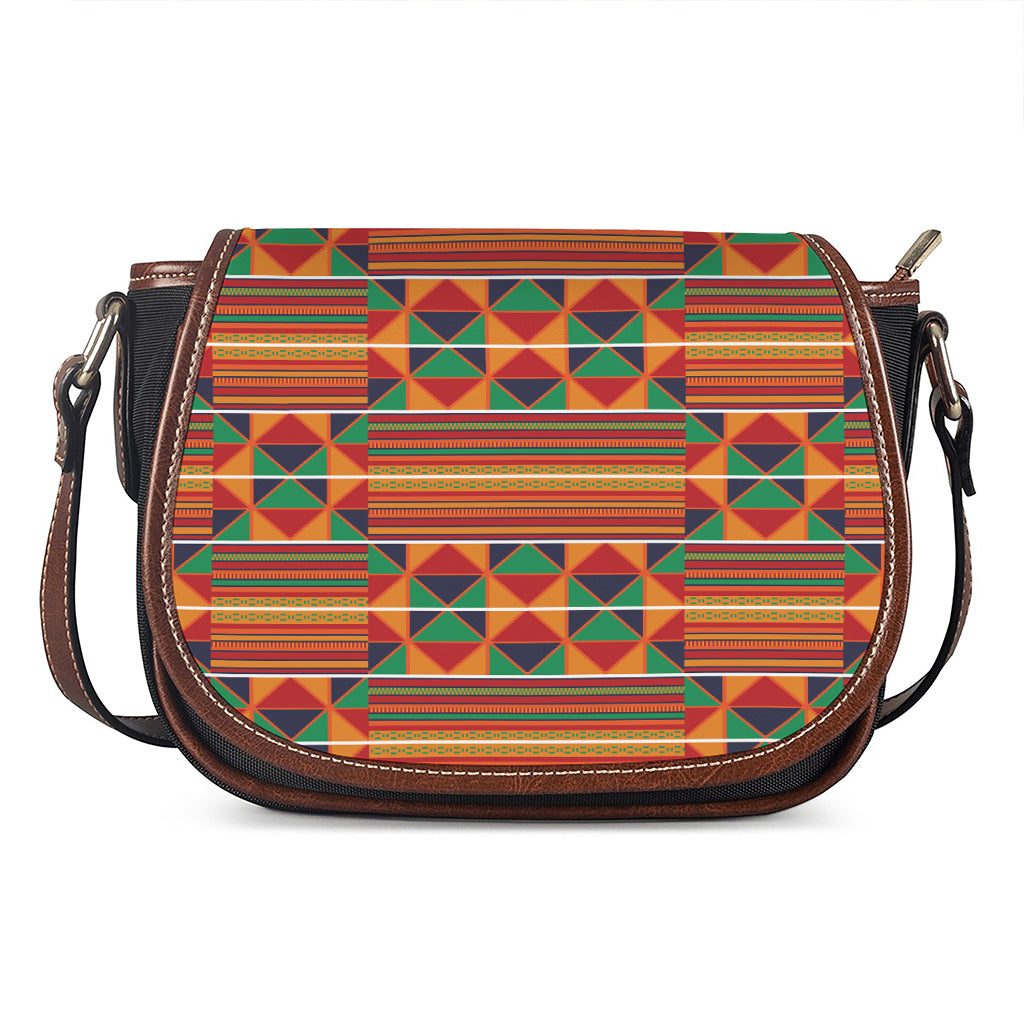 Kente Pattern Print Saddle Bag