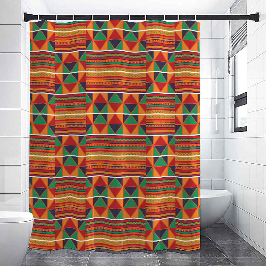 Kente Pattern Print Shower Curtain