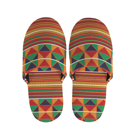 Kente Pattern Print Slippers