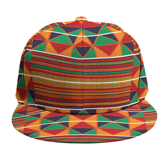 Kente Pattern Print Snapback Cap