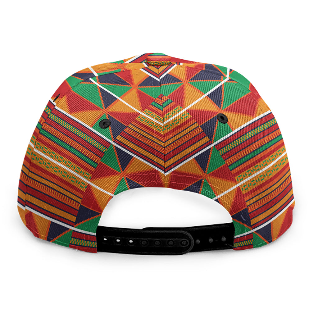 Kente Pattern Print Snapback Cap