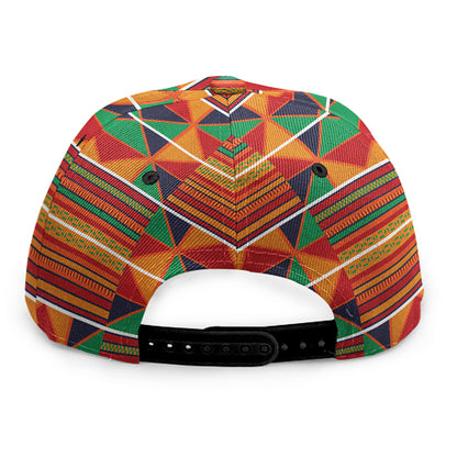 Kente Pattern Print Snapback Cap