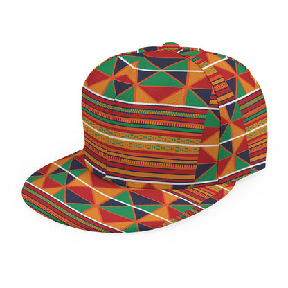 Kente Pattern Print Snapback Cap