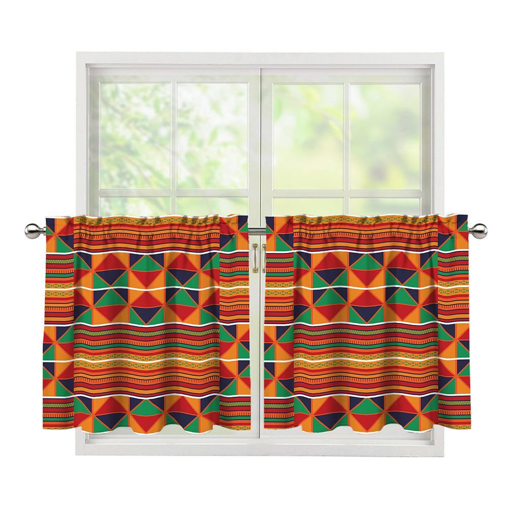 Kente Pattern Print Tier Curtains