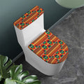 Kente Pattern Print Toilet Lid And Tank Cover Set