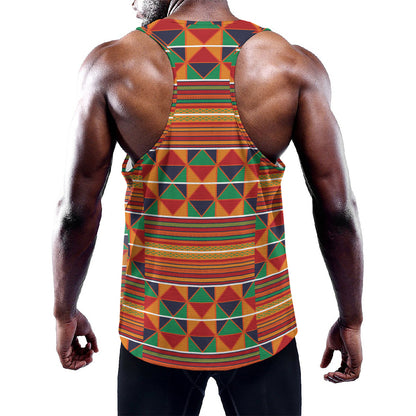 Kente Pattern Print Training Tank Top