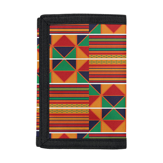 Kente Pattern Print Trifold Wallet