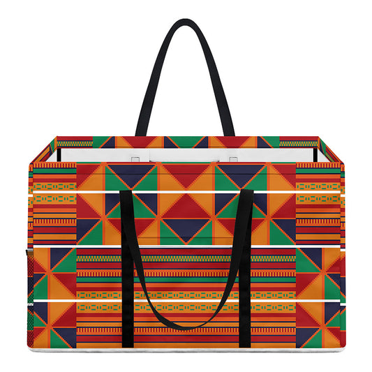 Kente Pattern Print Utility Tote Bag