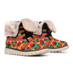 Kente Pattern Print Winter Boots
