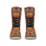 Kente Pattern Print Winter Boots