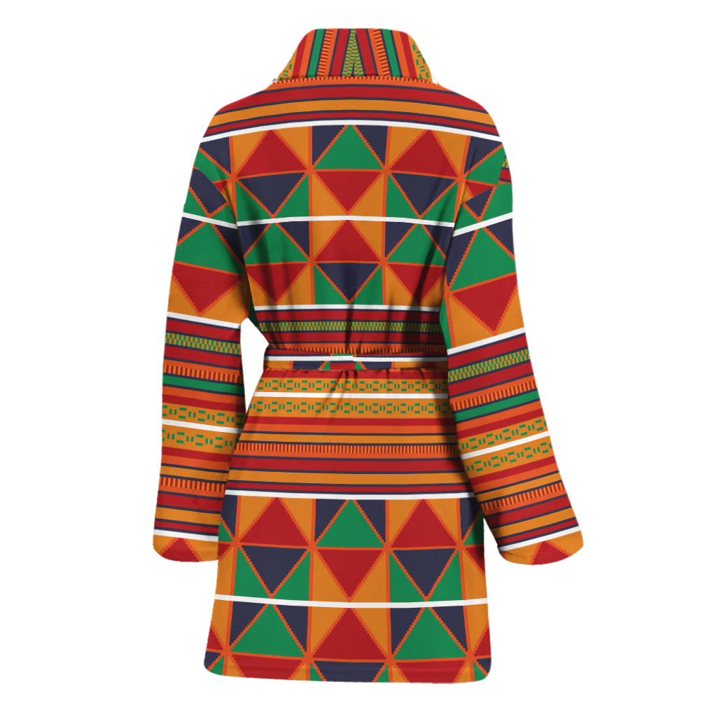 Kente Pattern Print Women's Bathrobe
