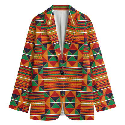 Kente Pattern Print Women's Blazer