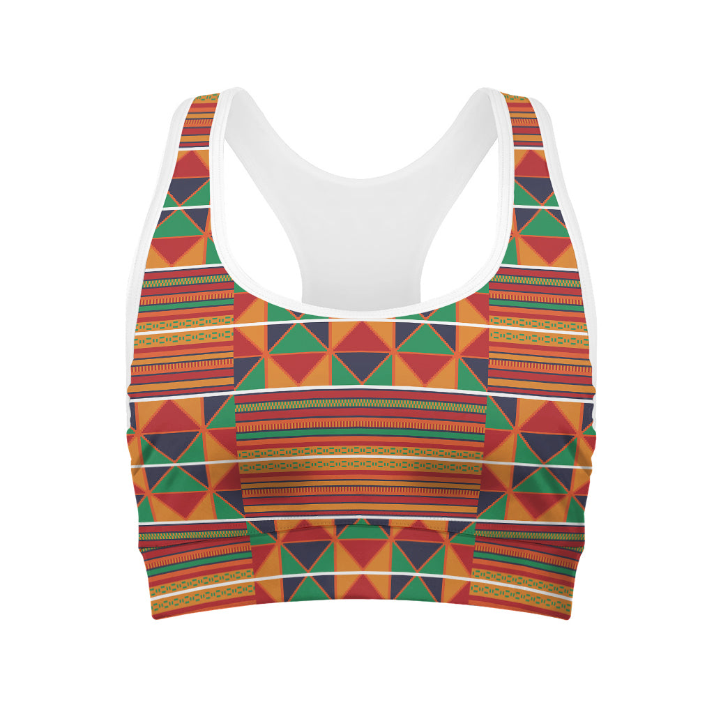 Kente Pattern Print Women's Sports Bra