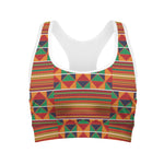 Kente Pattern Print Women's Sports Bra