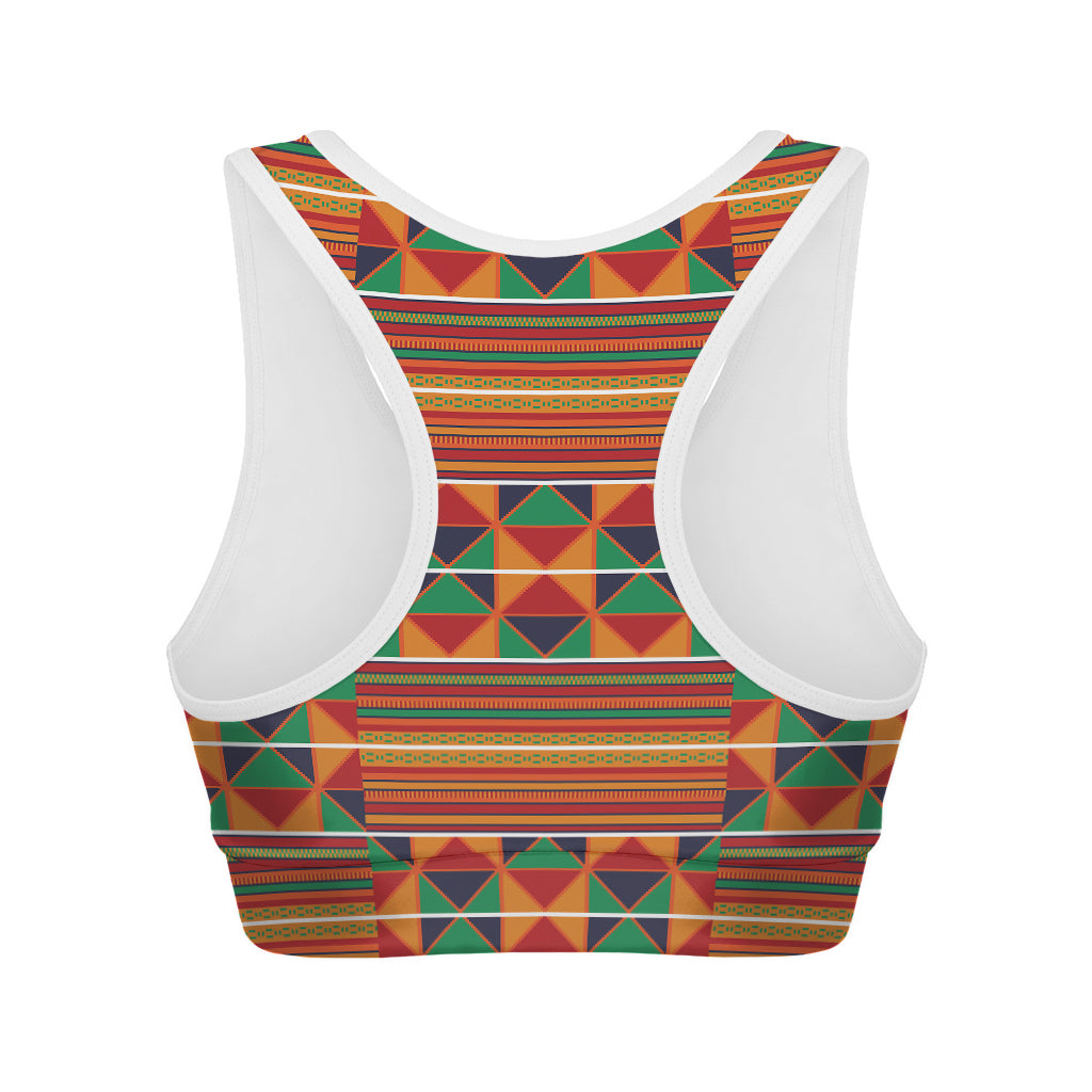 Kente Pattern Print Women's Sports Bra