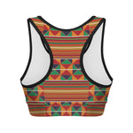 Kente Pattern Print Women's Sports Bra