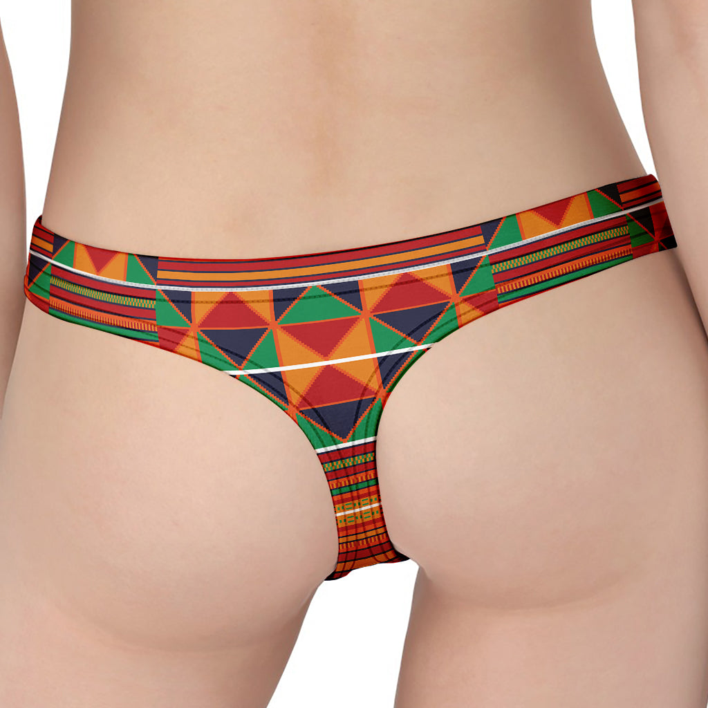 Kente Pattern Print Women's Thong