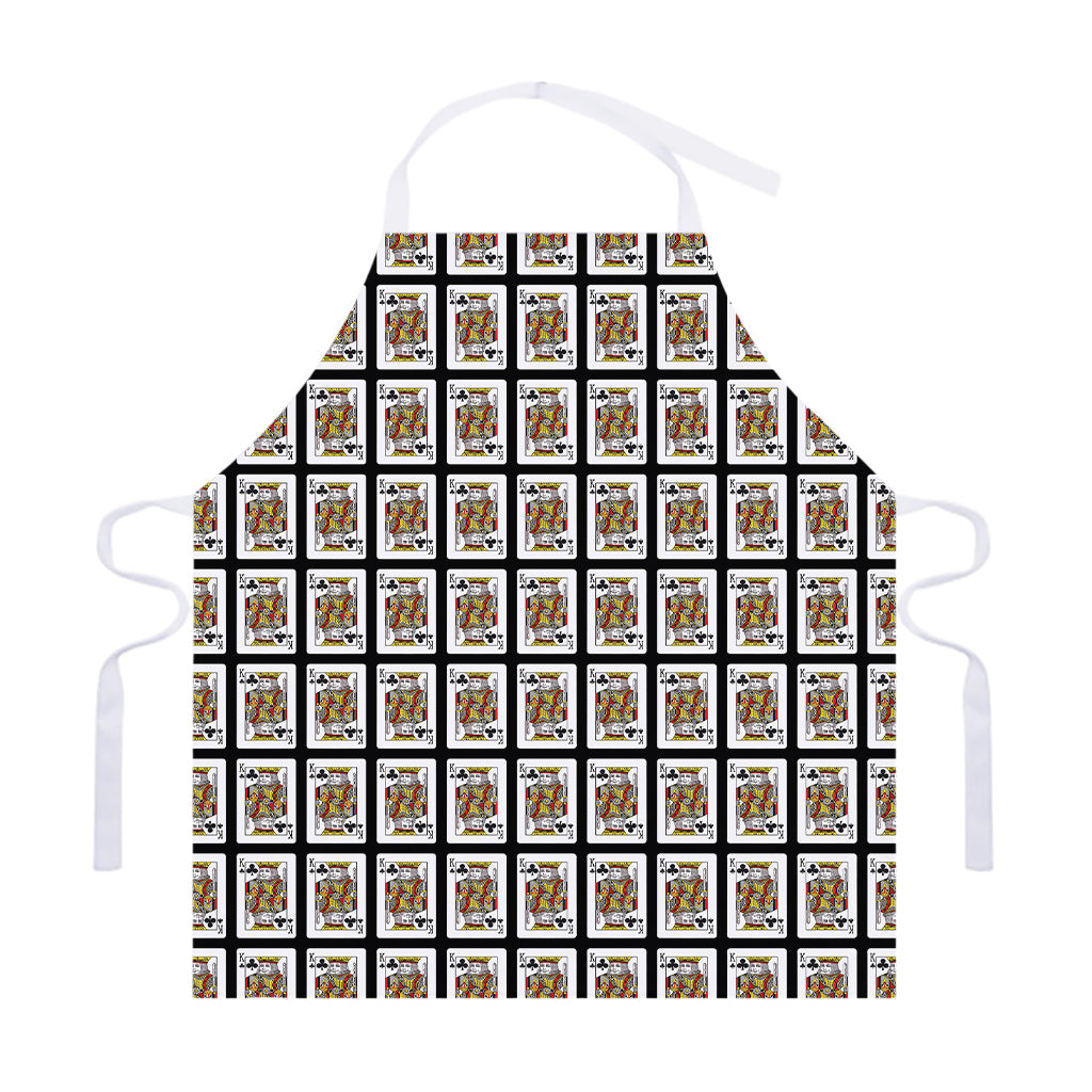 King Of Clubs Playing Card Pattern Print Adjustable Apron