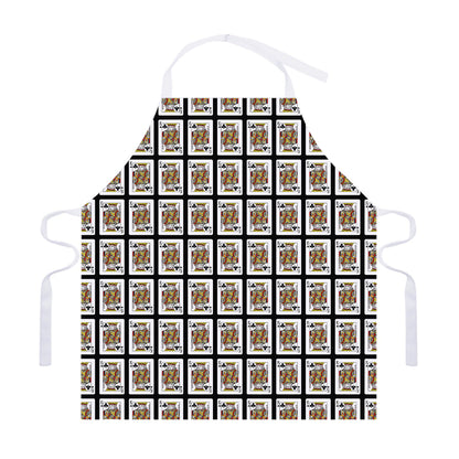 King Of Clubs Playing Card Pattern Print Adjustable Apron