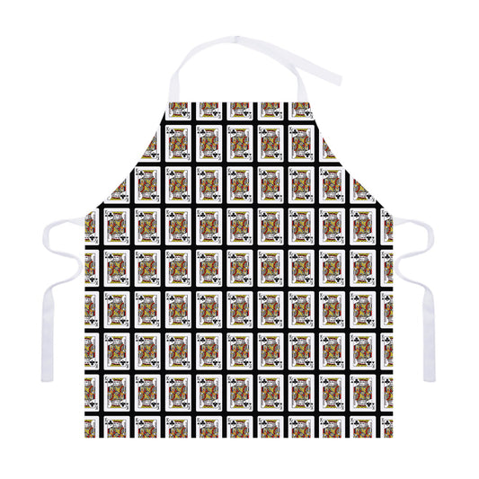 King Of Clubs Playing Card Pattern Print Adjustable Apron