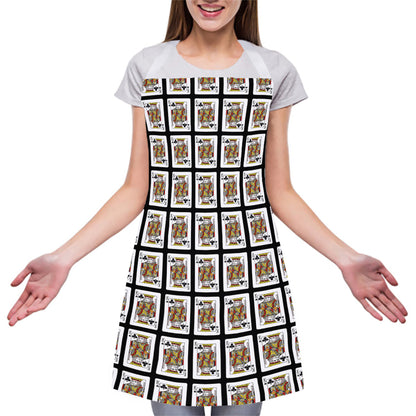 King Of Clubs Playing Card Pattern Print Adjustable Apron