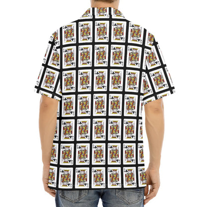 King Of Clubs Playing Card Pattern Print Aloha Shirt