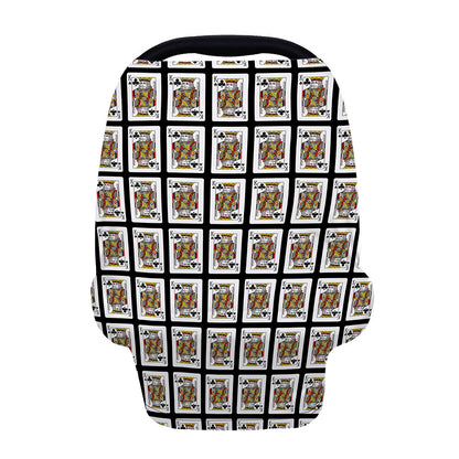 King Of Clubs Playing Card Pattern Print Baby Seat Cover