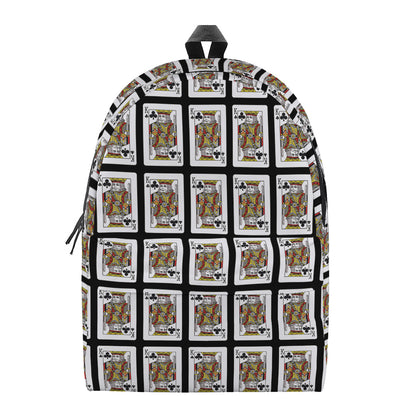 King Of Clubs Playing Card Pattern Print Backpack