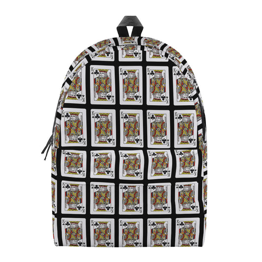 King Of Clubs Playing Card Pattern Print Backpack