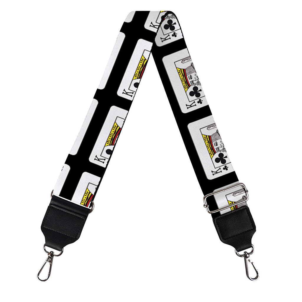 King Of Clubs Playing Card Pattern Print Bag Strap