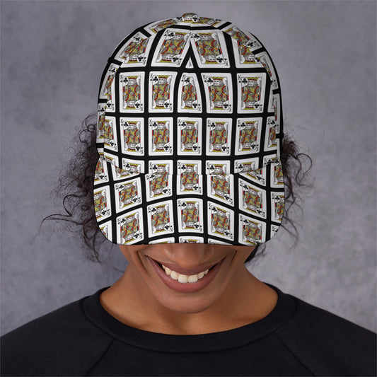 King Of Clubs Playing Card Pattern Print Baseball Cap