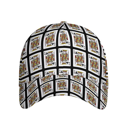 King Of Clubs Playing Card Pattern Print Baseball Cap