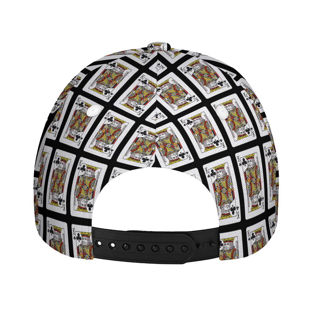 King Of Clubs Playing Card Pattern Print Baseball Cap