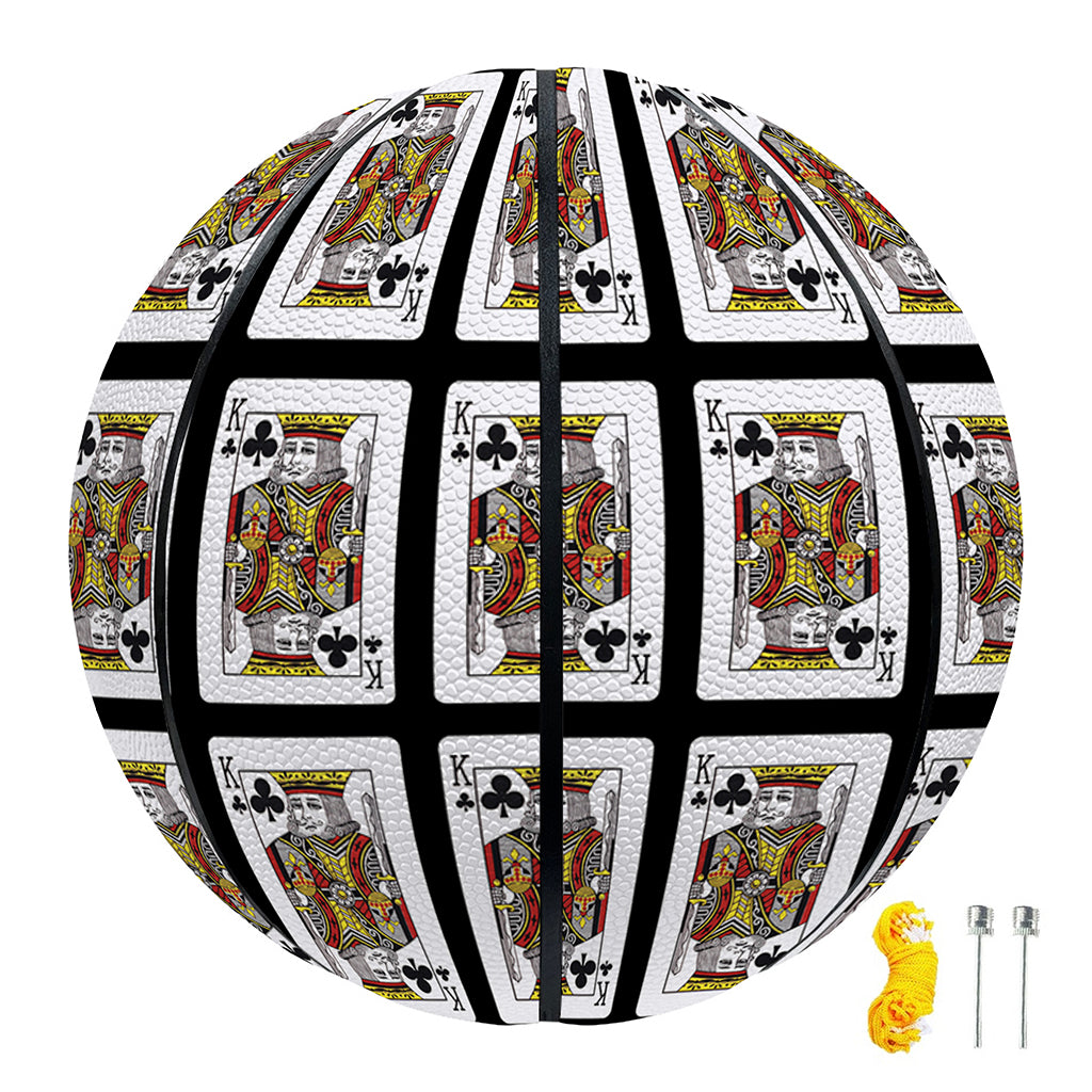 King Of Clubs Playing Card Pattern Print Basketball