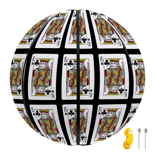 King Of Clubs Playing Card Pattern Print Basketball