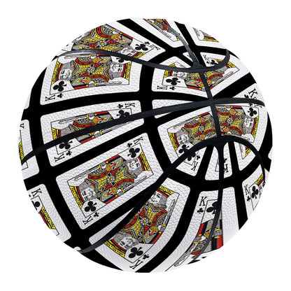 King Of Clubs Playing Card Pattern Print Basketball