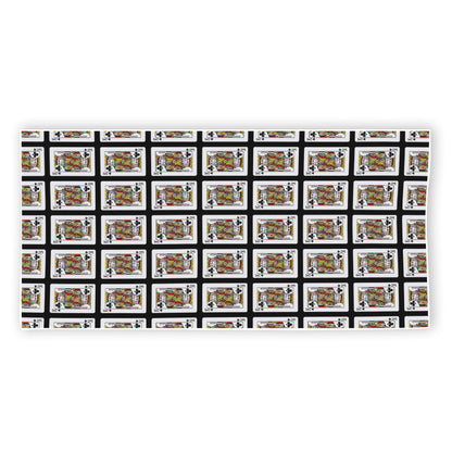 King Of Clubs Playing Card Pattern Print Beach Towel