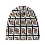 King Of Clubs Playing Card Pattern Print Beanie