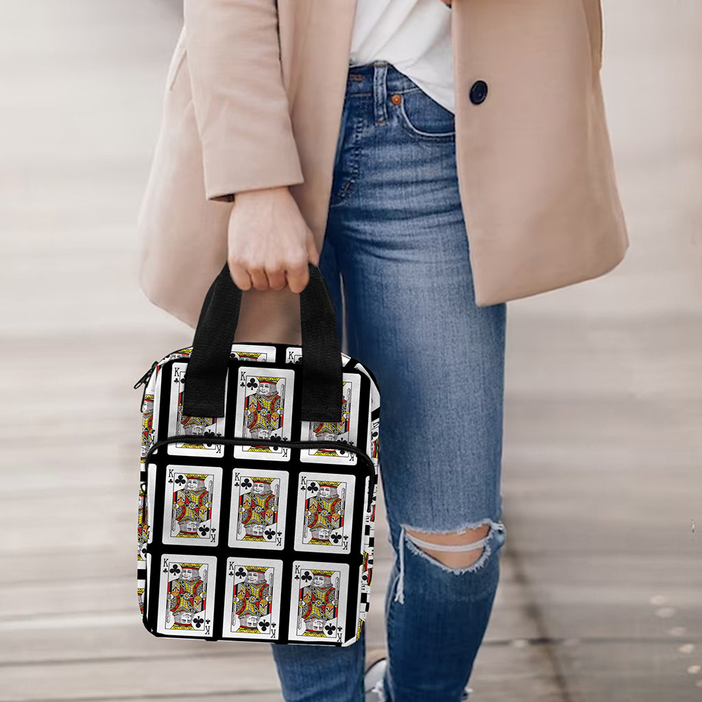 King Of Clubs Playing Card Pattern Print Bible Tote Bag
