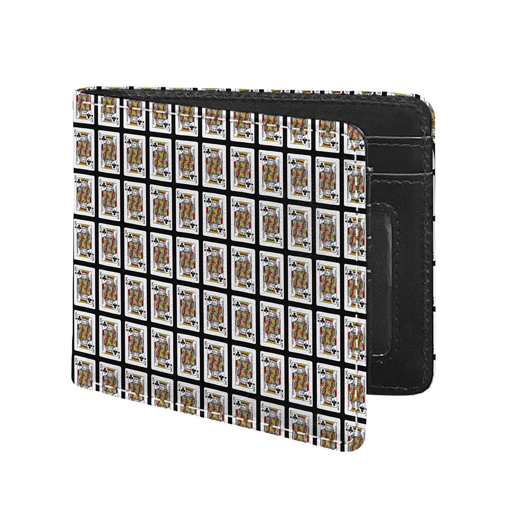 King Of Clubs Playing Card Pattern Print Bifold Wallet