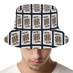 King Of Clubs Playing Card Pattern Print Bucket Hat