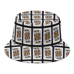 King Of Clubs Playing Card Pattern Print Bucket Hat