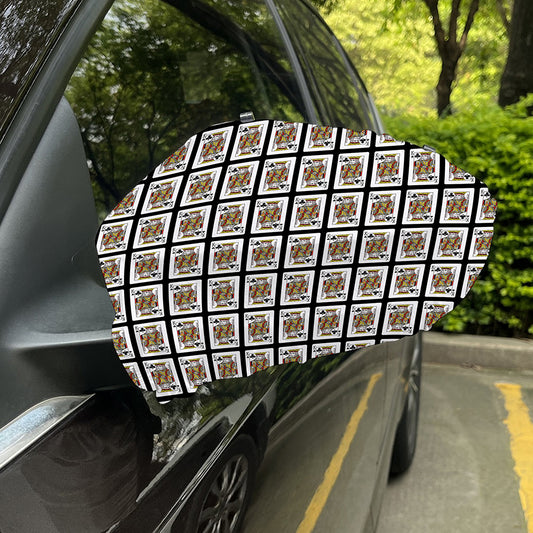 King Of Clubs Playing Card Pattern Print Car Side Mirror Covers