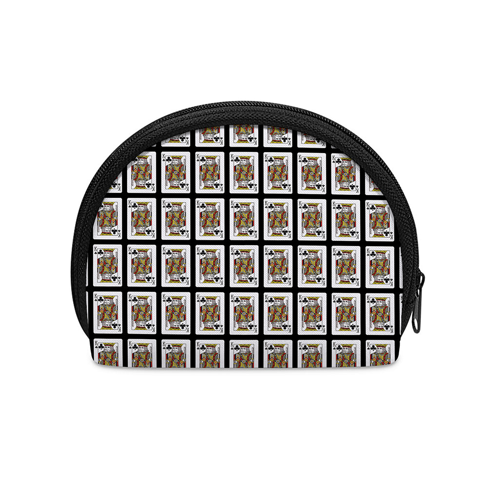 King Of Clubs Playing Card Pattern Print Coin Purse