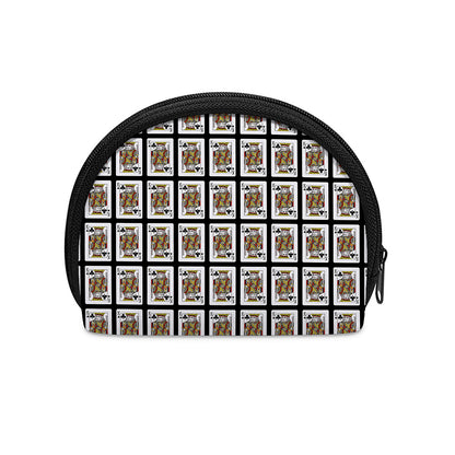 King Of Clubs Playing Card Pattern Print Coin Purse