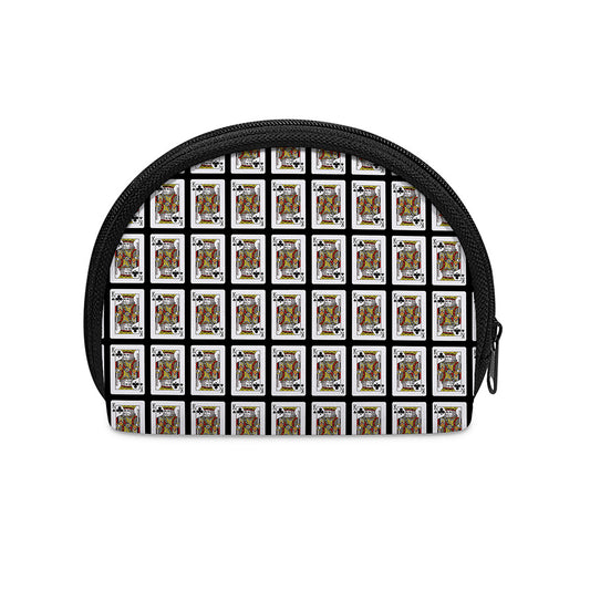 King Of Clubs Playing Card Pattern Print Coin Purse