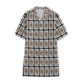 King Of Clubs Playing Card Pattern Print Cotton Hawaiian Shirt