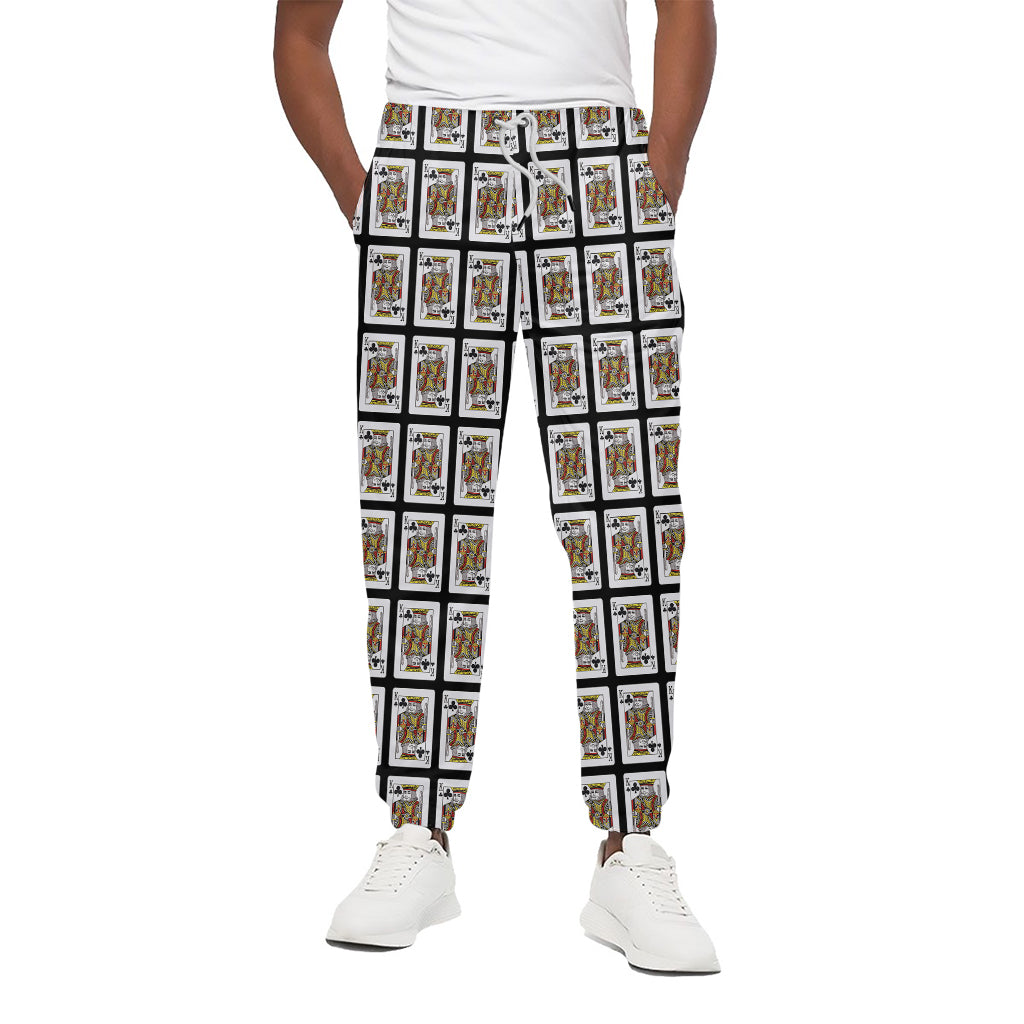 King Of Clubs Playing Card Pattern Print Cotton Pants