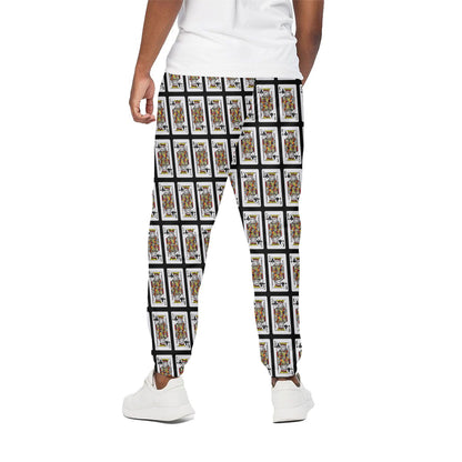 King Of Clubs Playing Card Pattern Print Cotton Pants